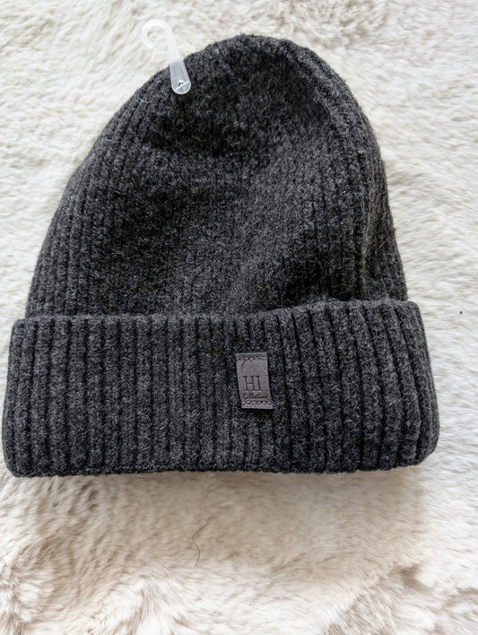 Beanie Mütze HI gefüttert mit Umschlag flauschig aus 100% Viskose Anthrazit