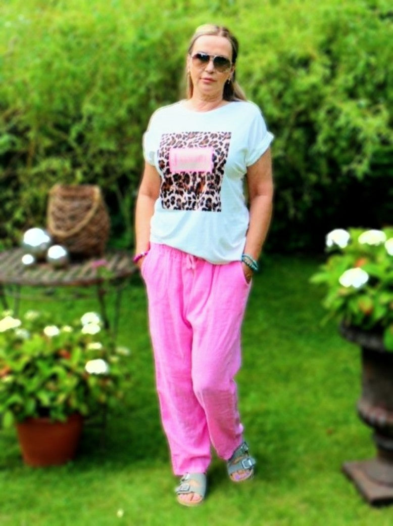 Leinenhose Rosa One Size