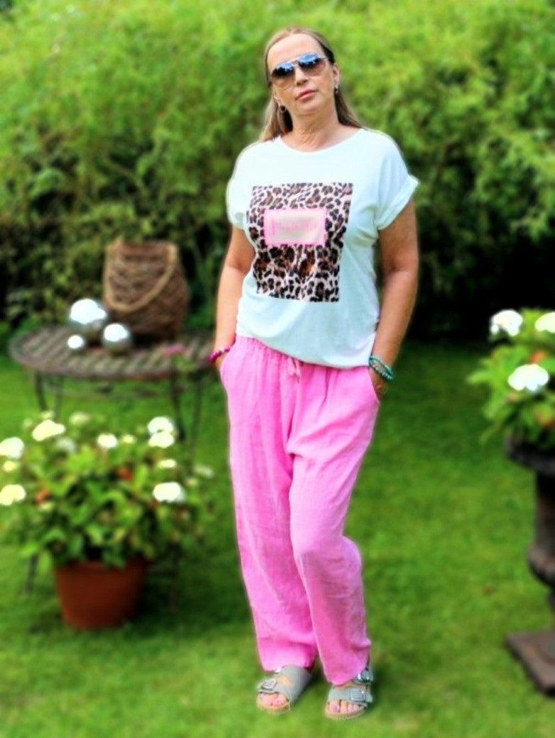 Leinenhose Rosa One Size