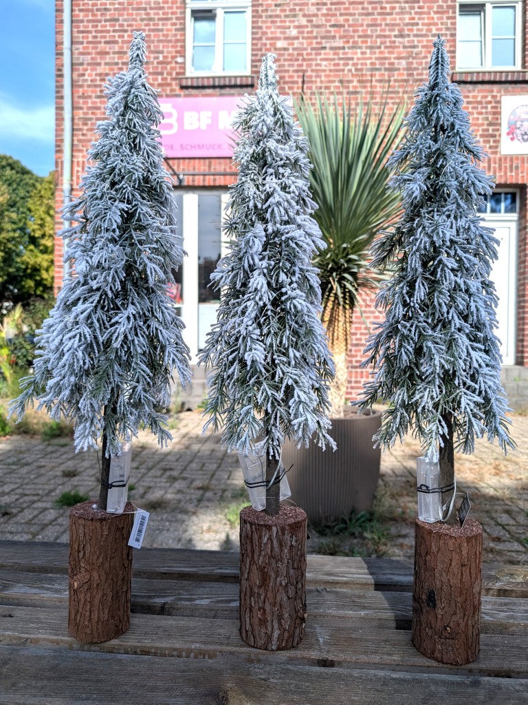 LED Weihnachtsbaum Tannenbaum Weiß 73 cm Standfuß Naturholz Home Bound – BF MODE