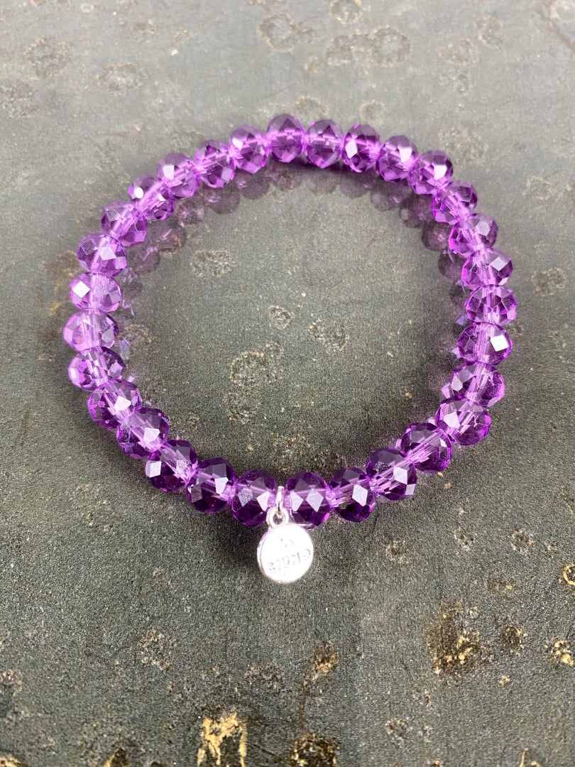 Armband Kristall Flieder eckig mit Quaste