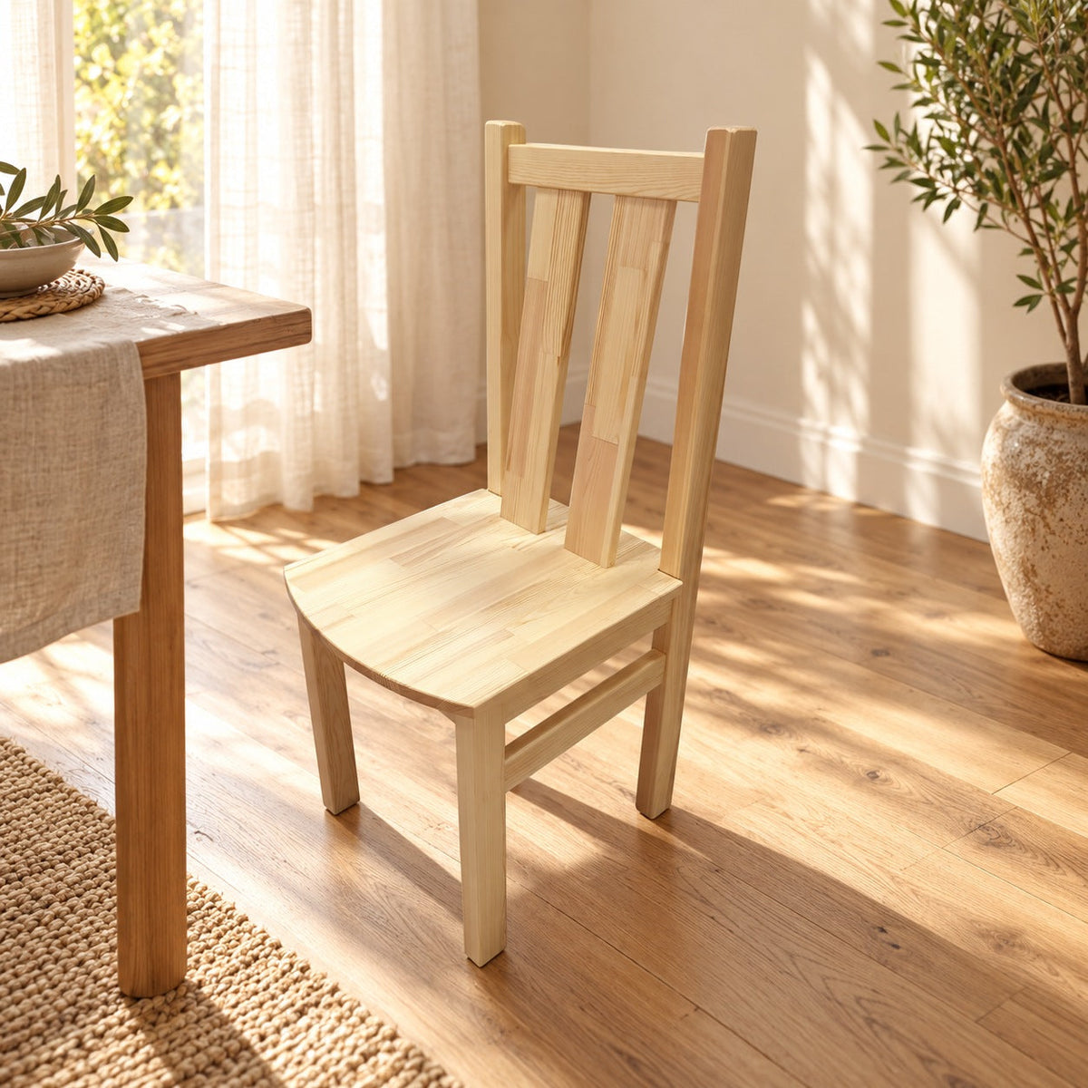 Nobis Stuhl Bio Kiefer Massivholz – 100% Nachhaltig und Umweltfreundlich