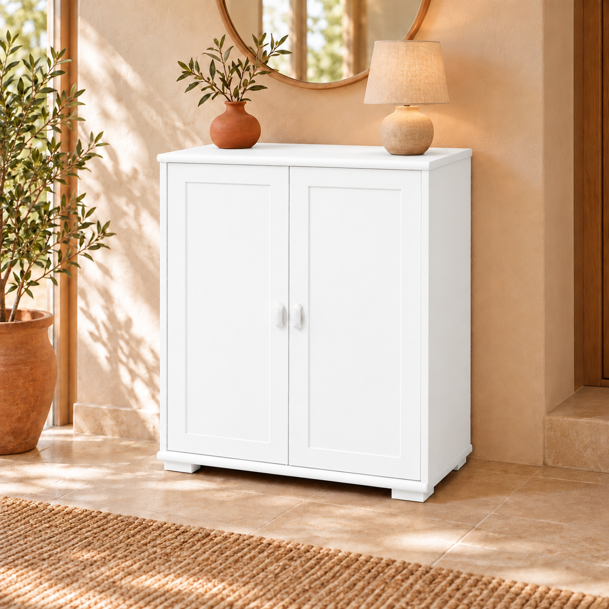 Vanessa Kommode Bio Holz | 2-Türiges Sideboard aus 100% Bio Massivholz