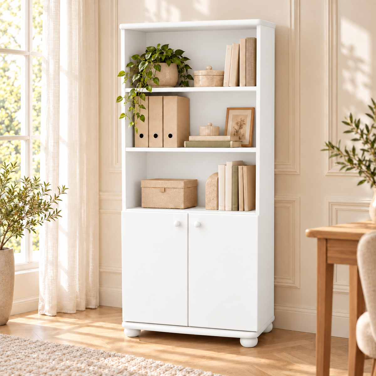 Claudia Büroschrank Aktenschrank aus Bio Kiefer | 2-Türig mit 3-Regalfächern
