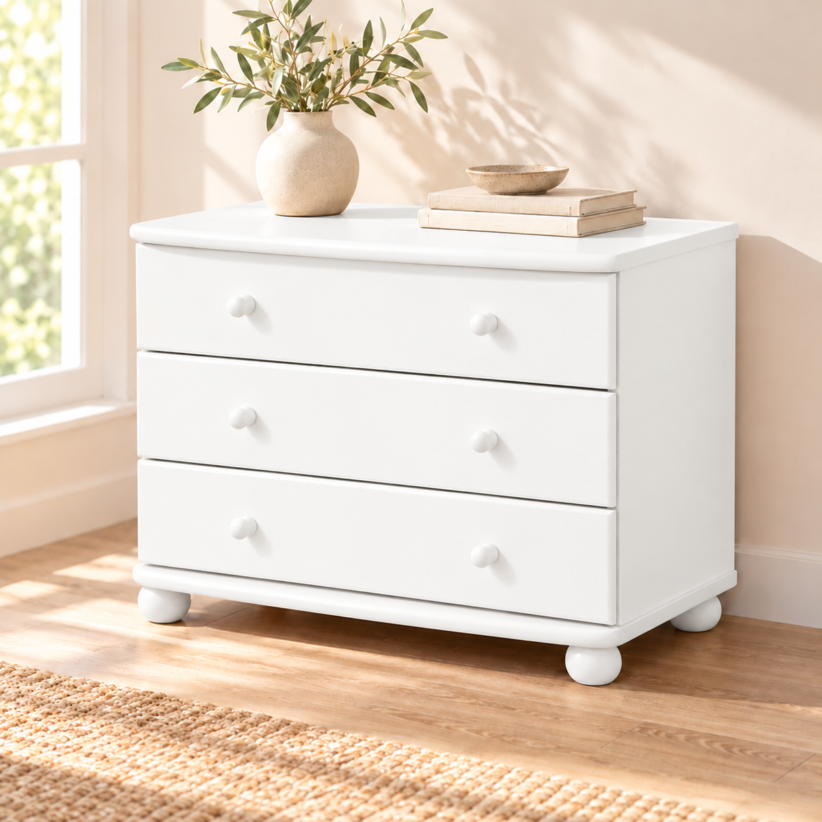Eva Kommode Sideboard | Anrichte | 3-Schubladen | 100% Bio Massivholz