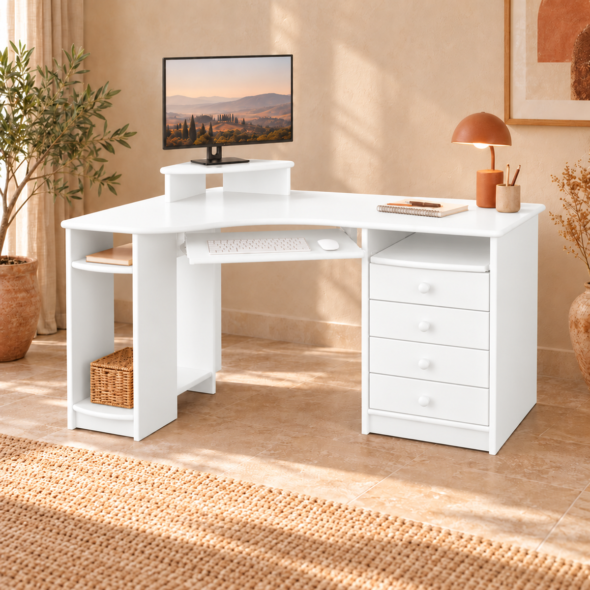 Eck-Schreibtisch aus Kiefer L – Ergonomisch, nachhaltig und stilvoll
