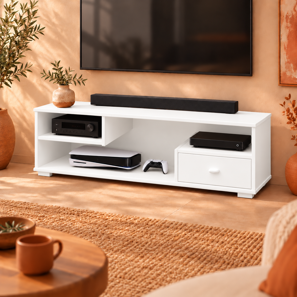 Vanessa TV-Schrank Bio Kiefer Massivholz mit 1-Schublade