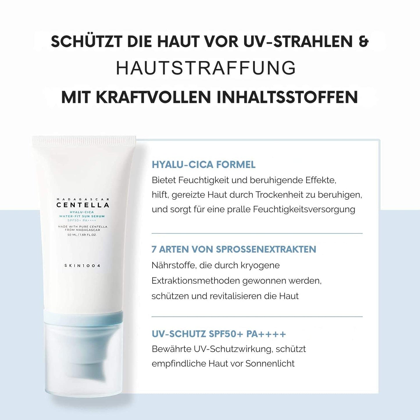 SKIN1004 Madagascar Centella Hyalu-Cica Water-Fit Sun Serum SPF50+ - Twin Pack