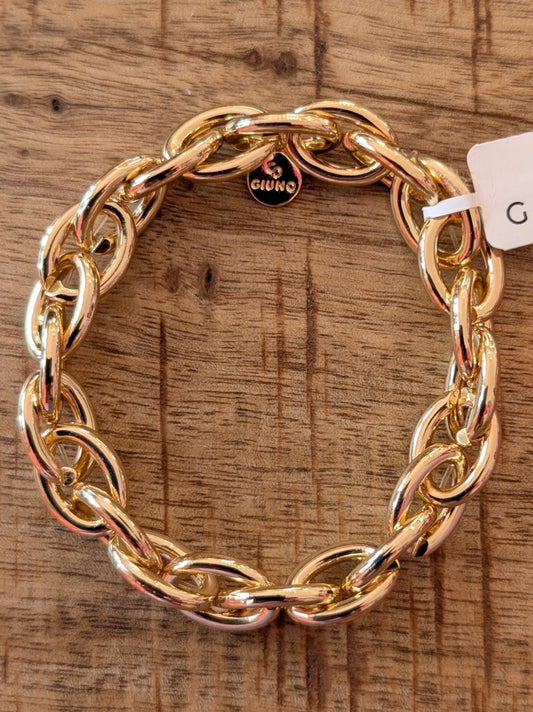 Das elastische Armband Metall-Kettengliedern in Gold verbindet stilvolles Design mit hohem Tragekomfort - ideal für täglichen Gebrauch und besondere Momente!