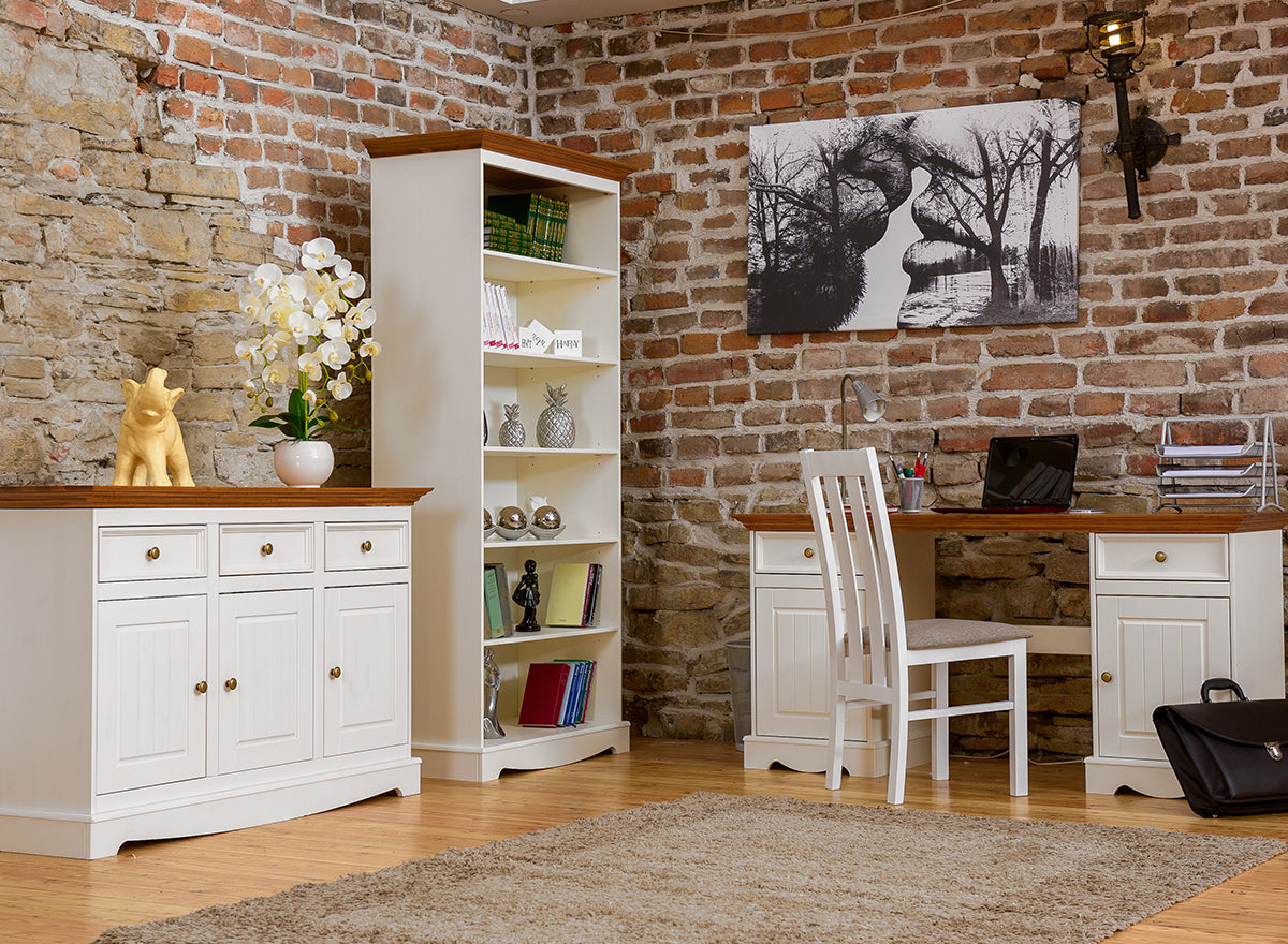 Bologna Elegante Schreibtisch – Weiß & Eichenoptik für Ihr Homeoffice