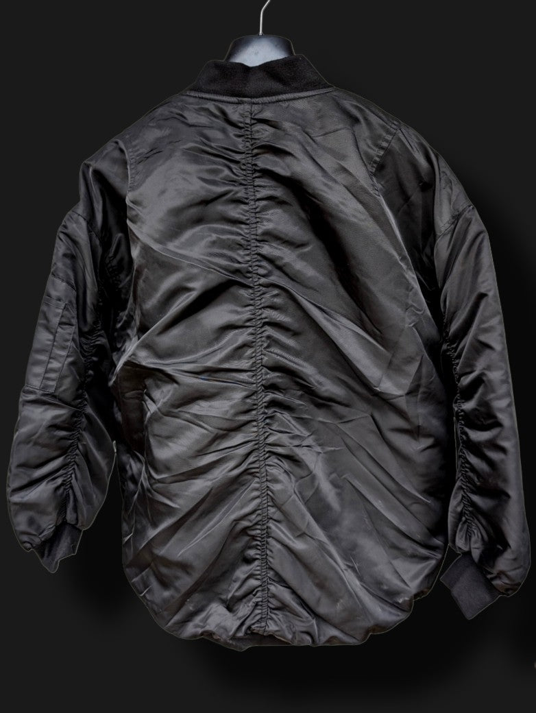 Klassische Bomberjacke Schwarz Futter innen gesteppt Größe S/M (Damen) - von EFFENY