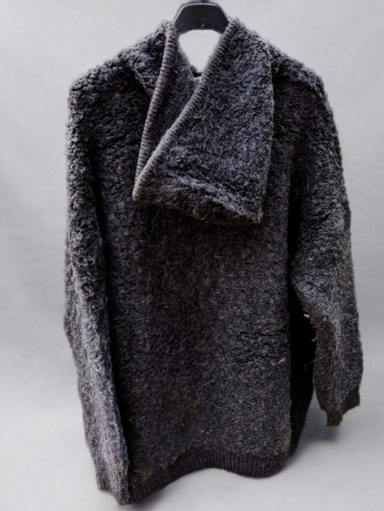 Bomberjacke mit Kapuze, Cardigan Strickjacke, Schwarz, mit Reißverschluss, Größe S/M