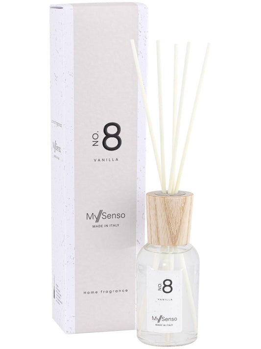 Diffuser Premium 100 ml No. 8 Vanilla" von My Senso: Weiches, rundliches Vanillearoma, vollendet mit einer leicht süßlichen Note, wie aus 1001 Nacht.
