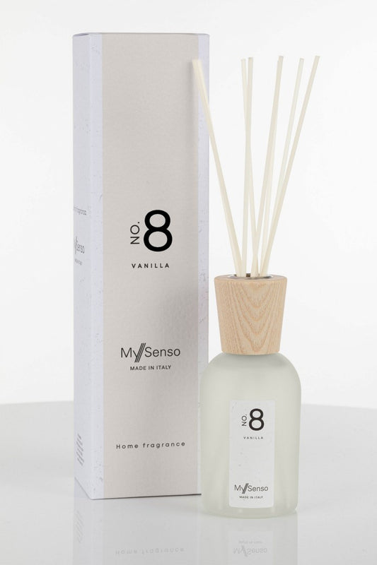 Diffuser Premium 240 ml No. 8 Vanilla" von My Senso: Weiches, rundliches Vanillearoma, vollendet mit einer leicht süßlichen Note, wie aus 1001 Nacht.