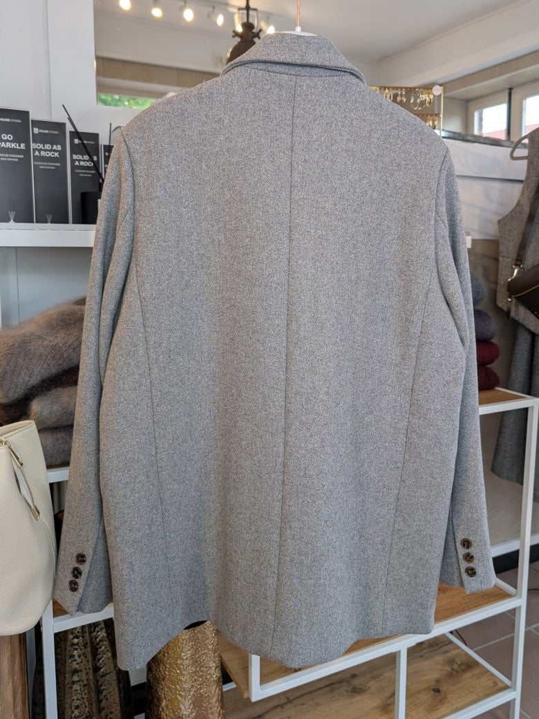 Der elegante Damen Woll Blazer Wolle in Hellgrau von ATTENTIF vereint hochwertiges Material und stilvolles Design in S, M, L - perfekt für stilbewusste Frauen!