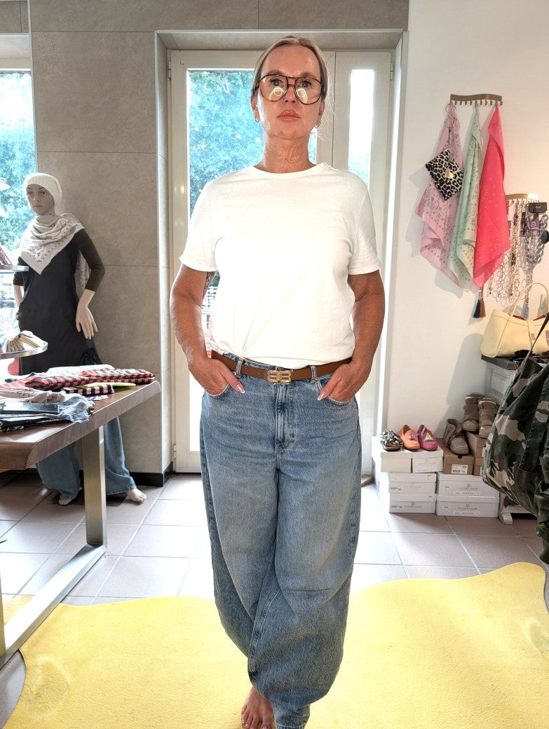 Eleganter hochwertiger Ledergürtel Cognac Braun im Balenciaga-Stil - vielseitiges Accessoire für verschiedene Anlässe. Passt perfekt zu Jeans, Chinos, Kleidern!