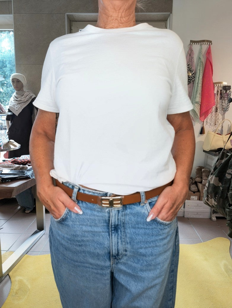 Eleganter hochwertiger Ledergürtel Cognac Braun im Balenciaga-Stil - vielseitiges Accessoire für verschiedene Anlässe. Passt perfekt zu Jeans, Chinos, Kleidern!