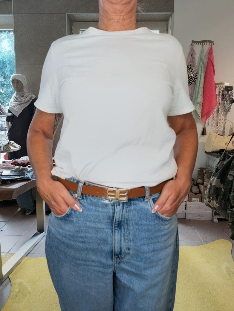 Eleganter hochwertiger Ledergürtel Cognac Braun im Balenciaga-Stil - vielseitiges Accessoire für verschiedene Anlässe. Passt perfekt zu Jeans, Chinos, Kleidern!