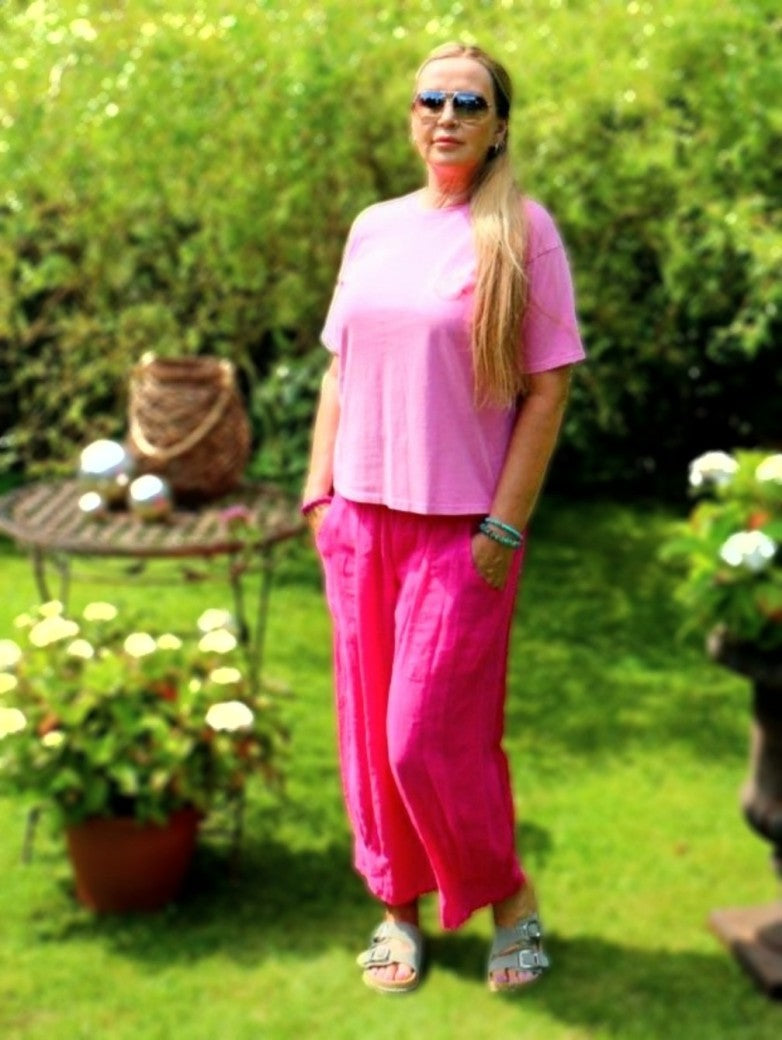 Leinenhose Pink One Size