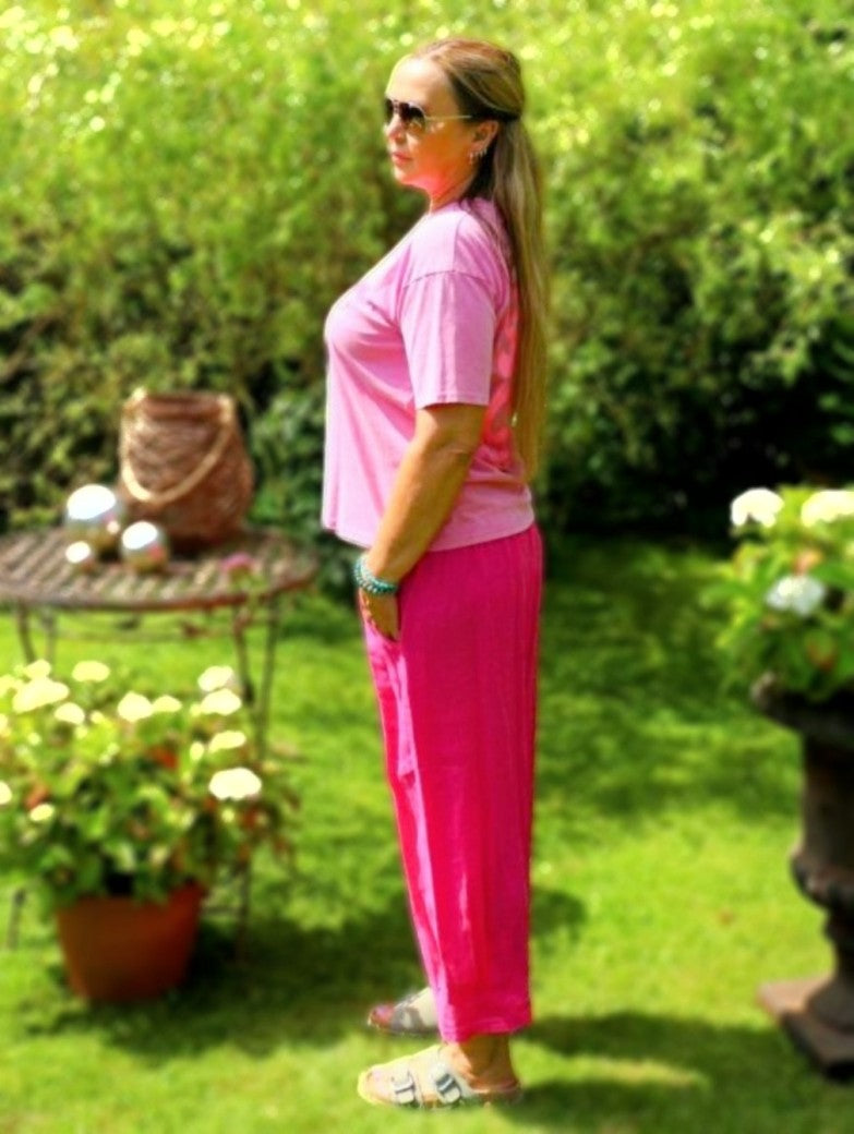 Leinenhose Pink One Size
