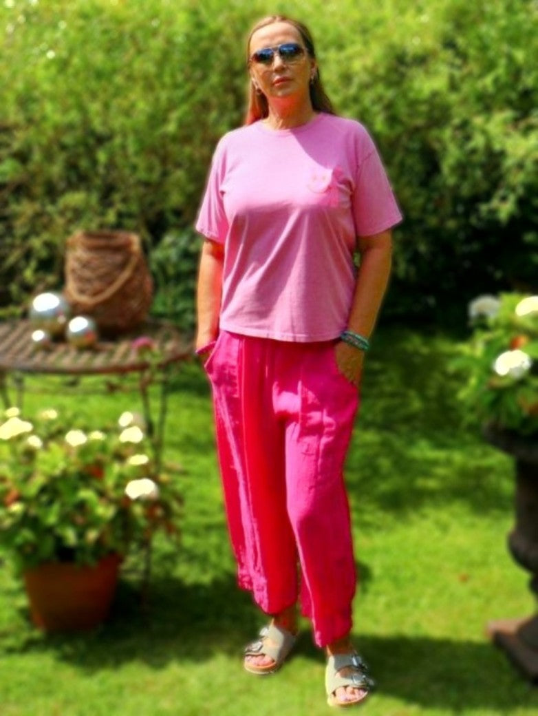 Leinenhose Pink One Size