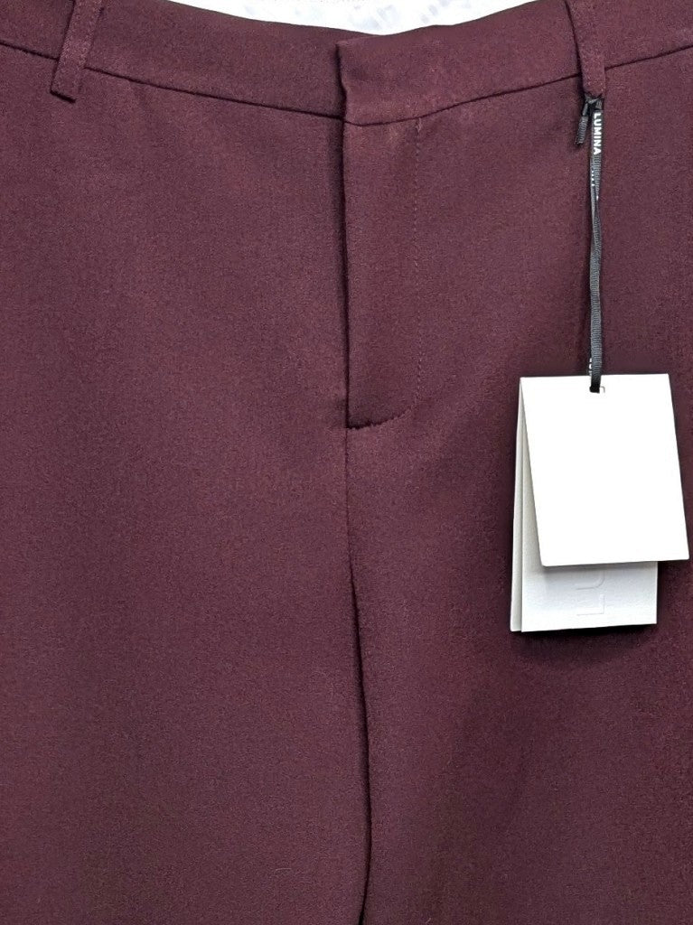 Elegante Hose Barrel- Ballon-Schnitt mit weitem Bein aus Viskosemischung in Burgund Bordeaux Rot - passt zu vielen Outfits und lässt sich mühelos kombinieren.