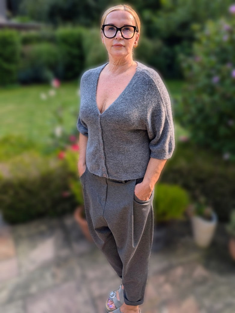 Jogpants Anthrazit Bundfalte Viskose One Size Hose