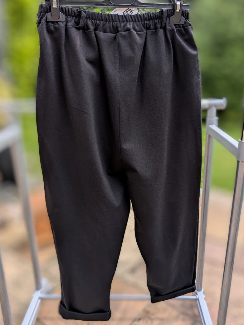 Hose Jogpants Bundfalte Viskose Schwarz One Size