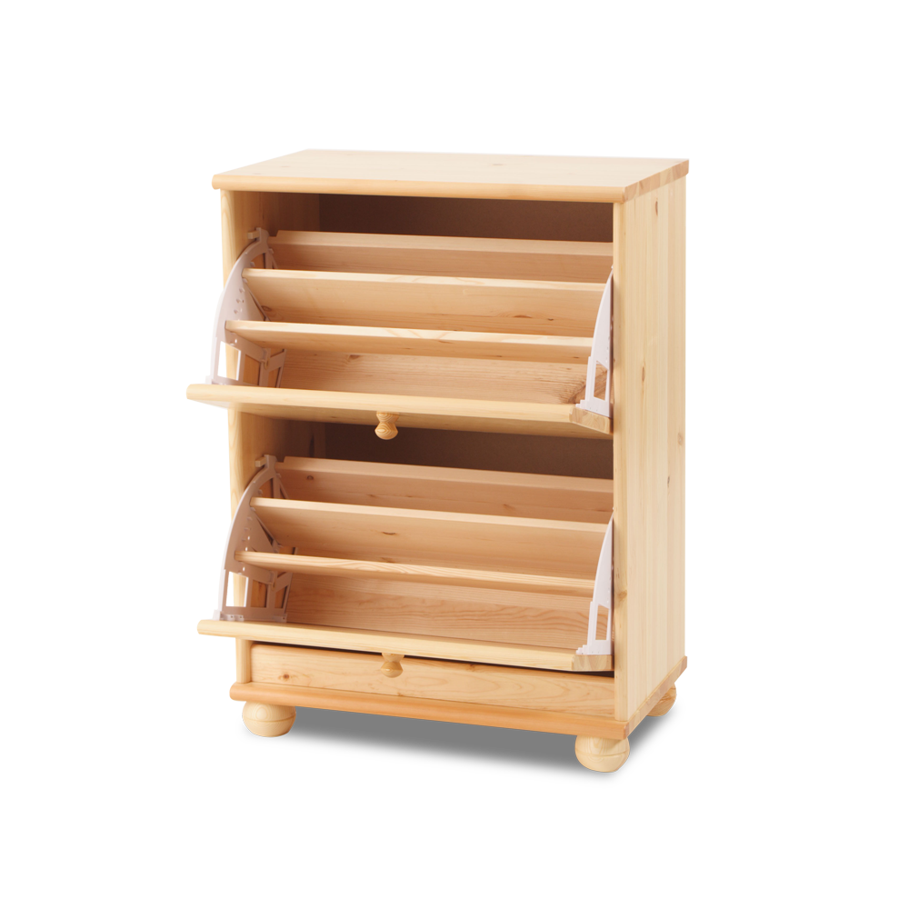 Claudia Schuhschrank Bio Kiefer – 2-türiger Schuhkipper aus 100% massiver Kiefer