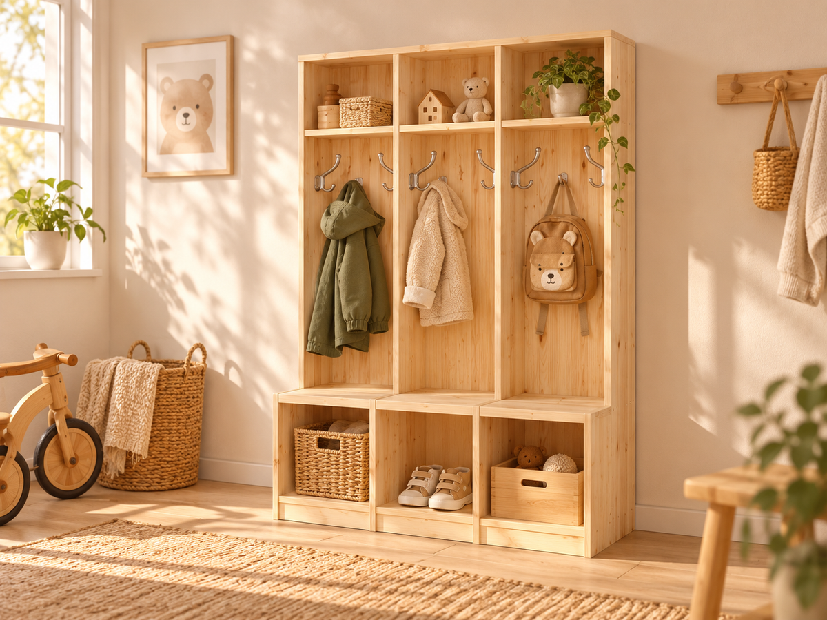 Bio Kiefer Kindergarderobe – Praktische & stilvolle Lösung für Ihr Kinderzimmer