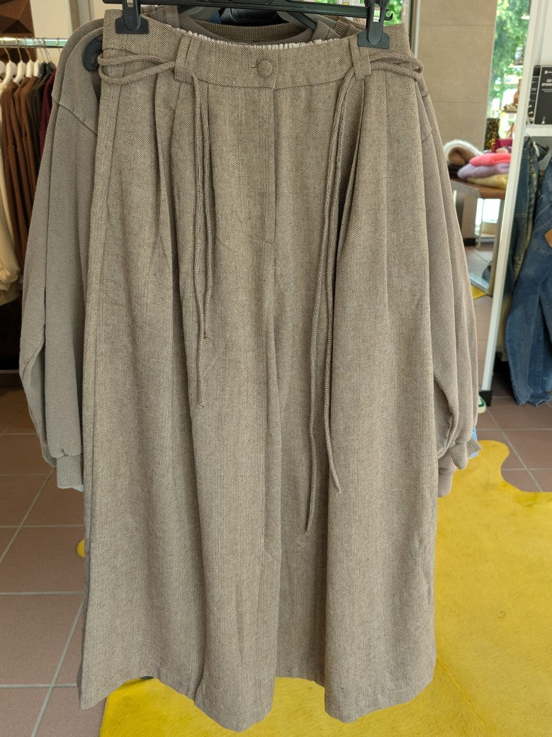 Hose Tweed Look Marlene Pants Wide Leg Moro Taupe S/M - von GIOYA MD7371