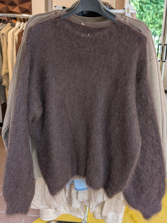 Behaglicher stilvoller Flausch Pulli Pullover aus 80% Mohair und 17% Nylon in Coffee Braun - perfekt für alle Gelegenheiten von lässig bis elegant!