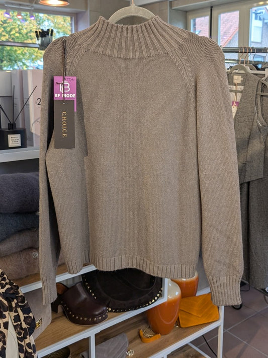 Der Pullover mit Rollkragen aus 41% Nylon und 31% Viskose in elegantem Taupe verbindet Komfort mit stilvoller Vielseitigkeit - angenehme Wärme für kühle Tage!
