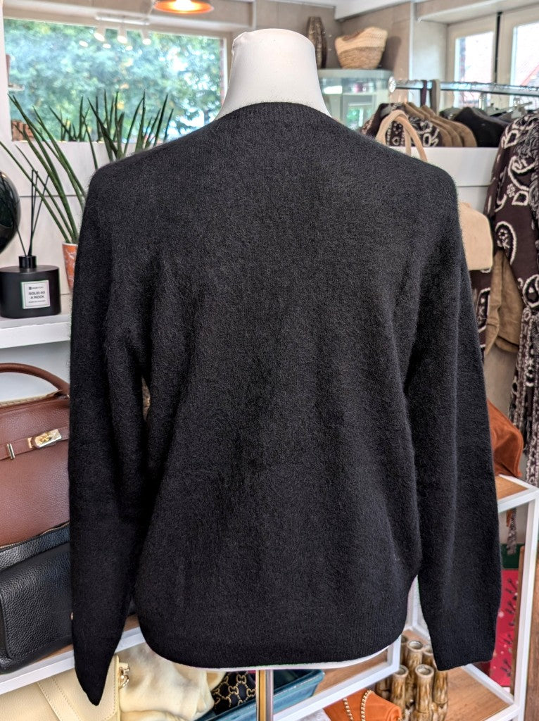 Eleganter mega kuscheliger Pullover in Schwarz – luxuriöse Kaschmir Seide Wolle Mischung für höchsten Komfort und Langlebigkeit natürliche Wärmeisolation