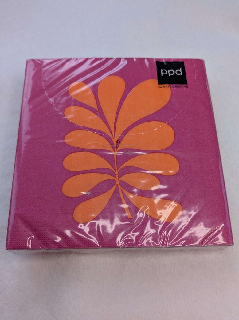 Stilvolle Servietten mit floralem Design in leuchtendem Pink und Orange – perfekt für festliche Tische und besondere Anlässe. Design, das Ihre Gäste begeistert!