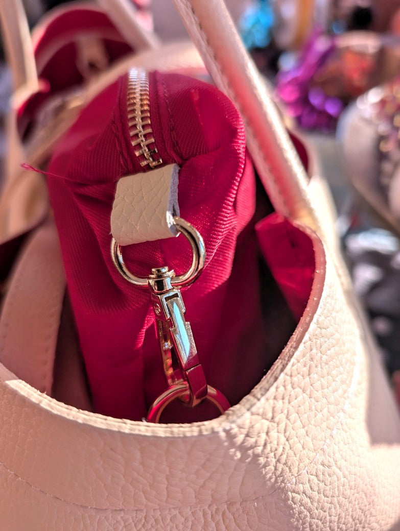 Wunderschöne Shopping Bag aus weichem Leder Cross-Body tragbar mit Schulterriemen Butter Yellow Rot Gold im Marlon Firenze Large Tote Bag Venezia Stil - Must-Have!