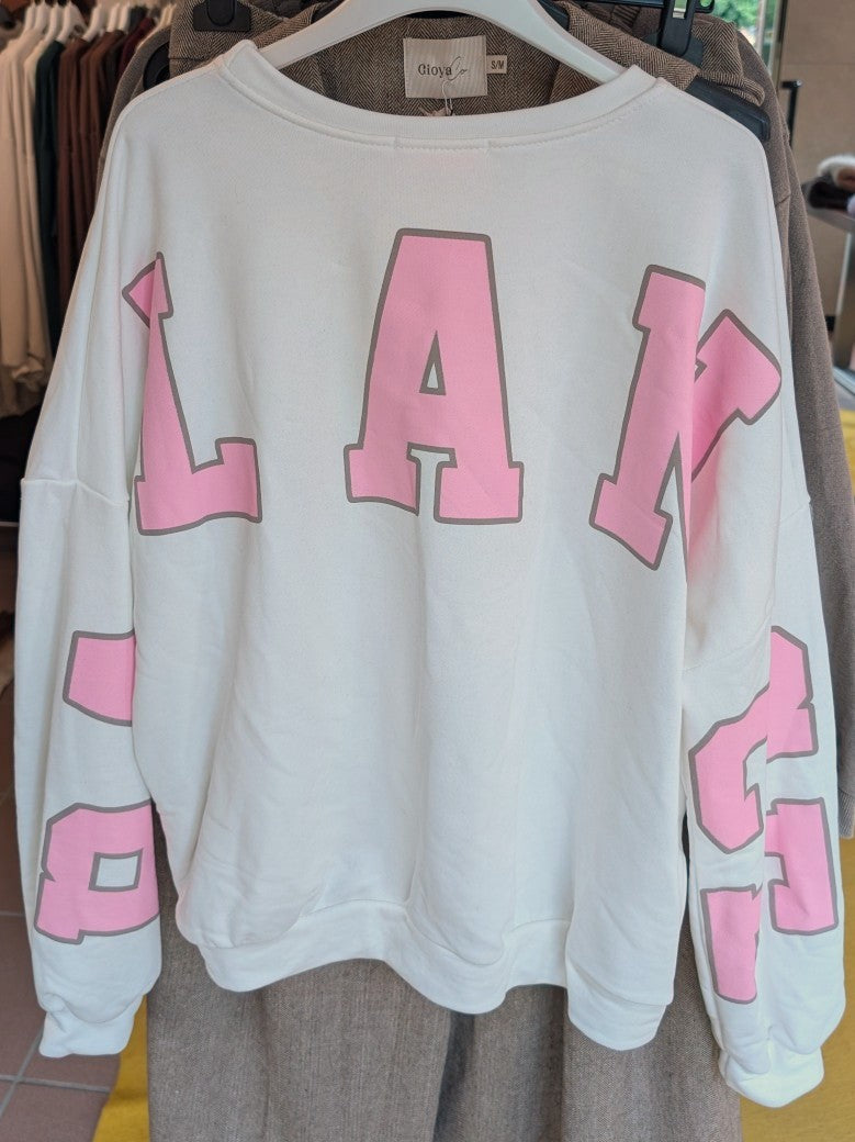 Das Sweatshirt BALANCE Yoga von BELIEVE in den harmonischen Farben Weiß und Taupe Pink ist ideal für entspannte Momente. Setze modische Akzente!