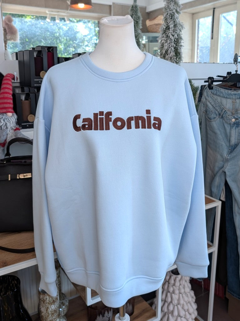 Das hochwertige Baumwoll-Sweatshirt California besticht durch seine harmonische Farbgestaltung in trendigem Hellblau und Coffee Braun - dein perfekten Begleiter!