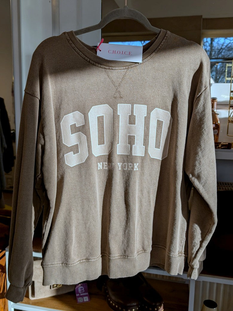 Das Sweatshirt SOHO New York in Fango Sandgrau mit Beige bietet erstklassigen Tragekomfort und moderne Optik - ideal für stilbewusste elegante und Freizeitlooks!