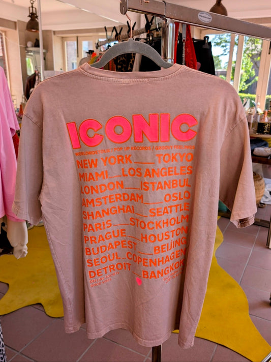 T-Shirt Iconic Altrosa Pink Orange Backprint MOOIJ