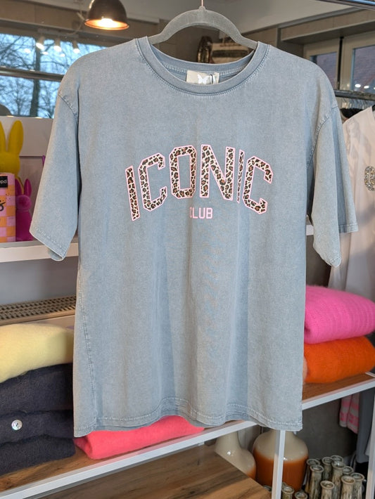 Hochwertiges T-Shirt Iconic in angesagtem Leo-Design mit harmonischer Farbkombination aus Hellgrau, Beige, Braun und Rosa- vielseitiges Piece für jeden Stil!