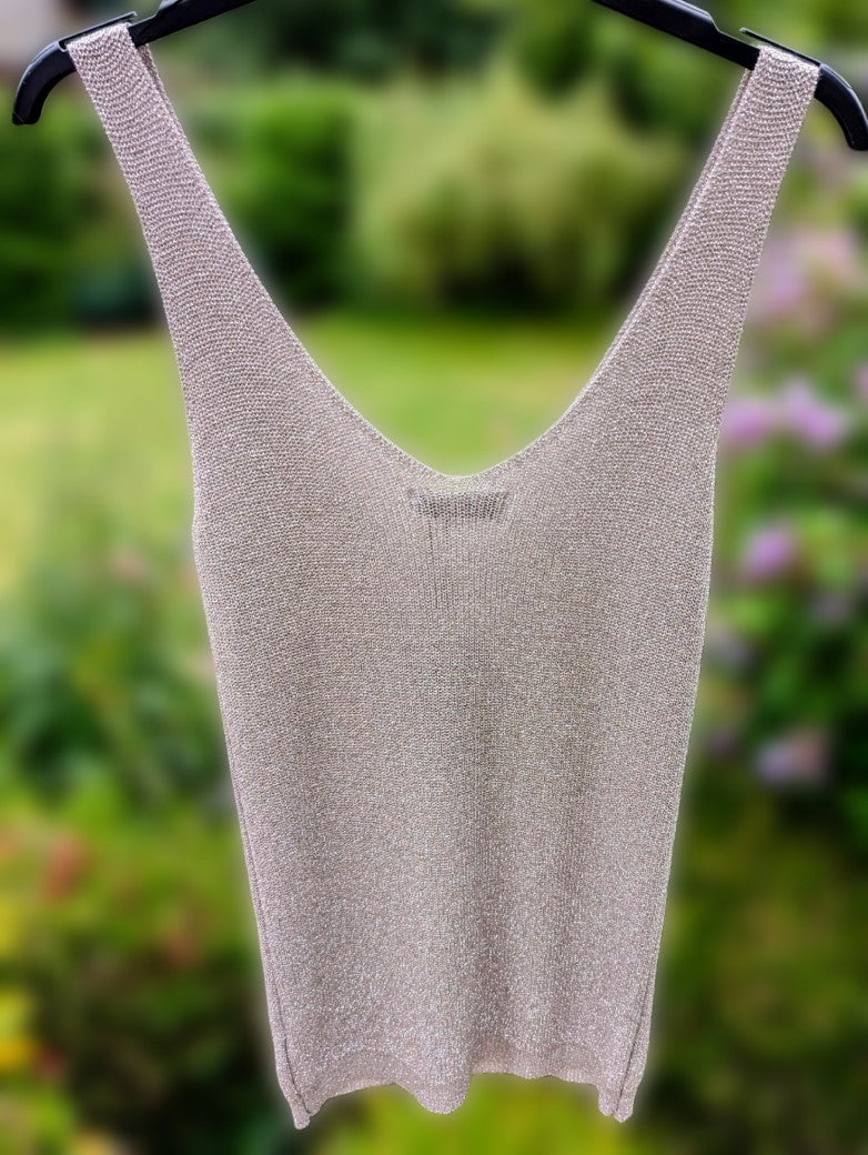 Top Strick Glitzer Taupe One Size