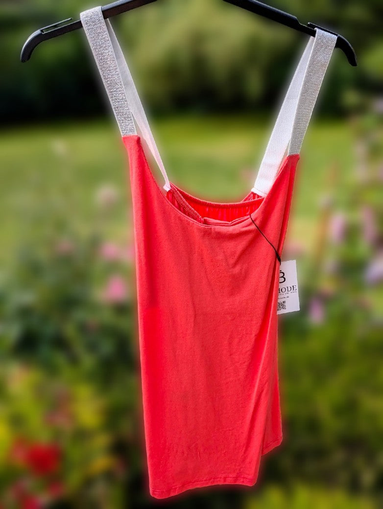 Top mit Silberträgern Coral 80% Baumwolle / 20% Elasthan One Size