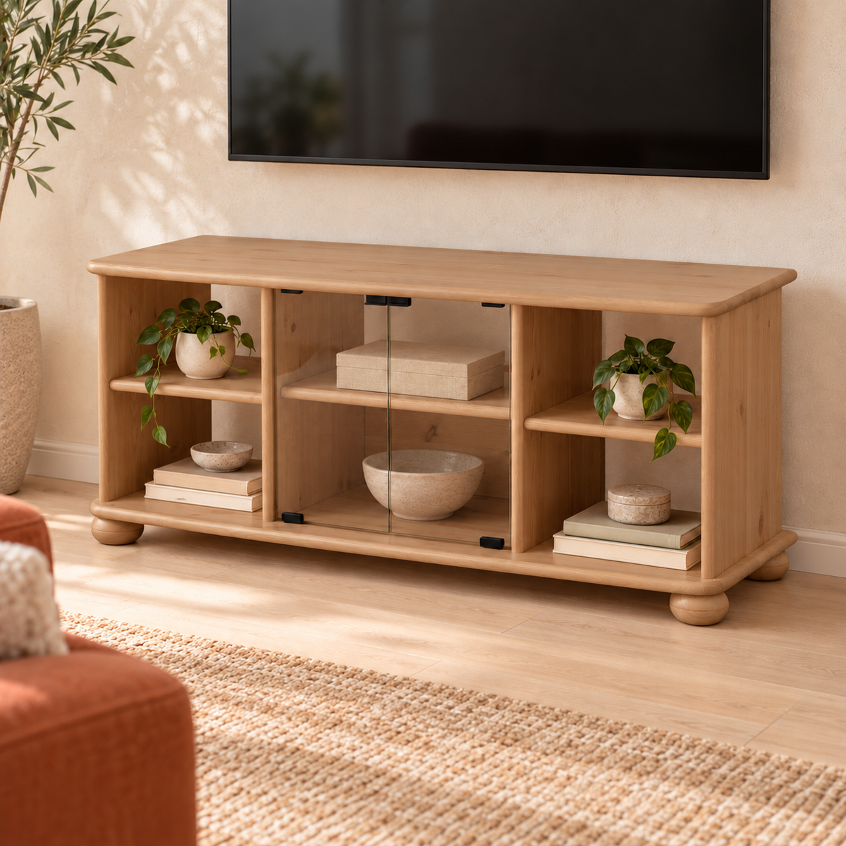 Anika TV-Schrank 125er aus 100% Bio Kiefer Massivholz