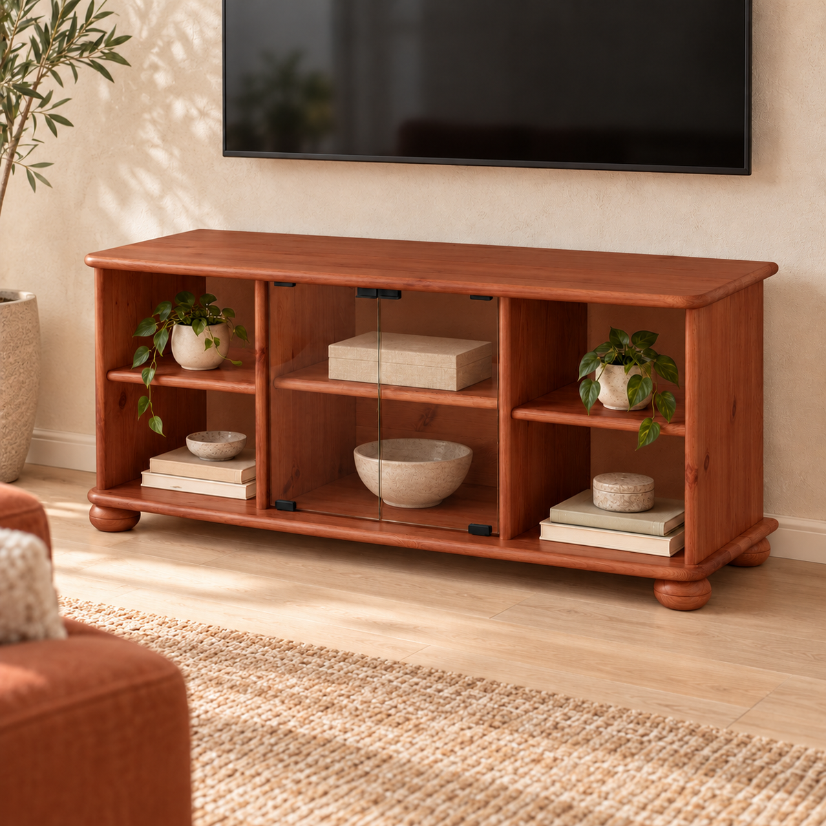 Anika TV-Schrank 125er aus 100% Bio Kiefer Massivholz