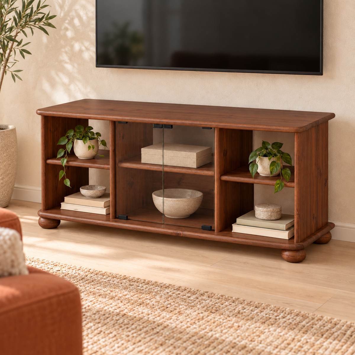 Anika TV-Schrank 125er aus 100% Bio Kiefer Massivholz