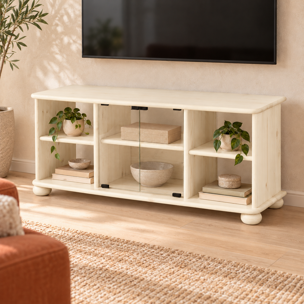 Anika TV-Schrank 125er aus 100% Bio Kiefer Massivholz