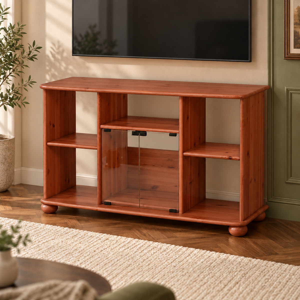 Anika TV-Schrank aus Kiefernholz 125 x 77 cm | 100% Bio Massivholz
