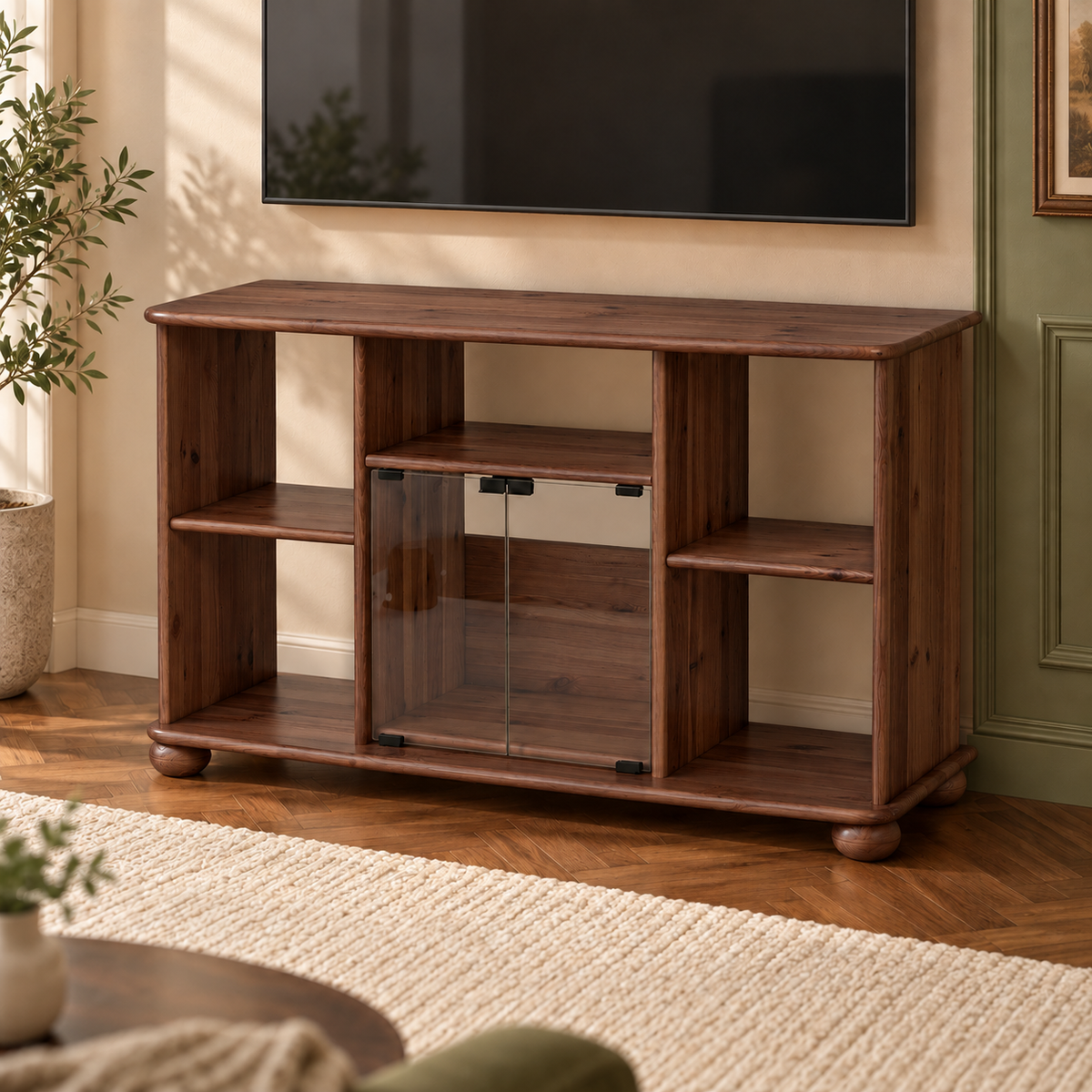 Anika TV-Schrank aus Kiefernholz 125 x 77 cm | 100% Bio Massivholz