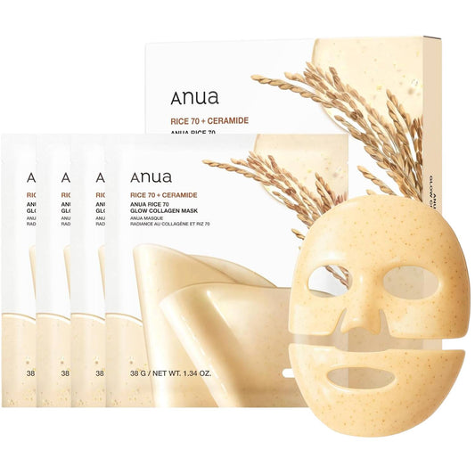 Anua Rice 70 Glow Collagen Mask 4er Pack